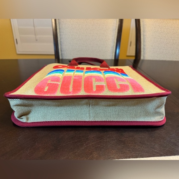 New Authentic Gucci Logo Multicolor Tote Bag - Picture 7 of 11